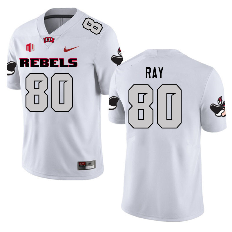 Men #80 Rogerick Ray UNLV Rebels College Football Jerseys Stitched Sale-White